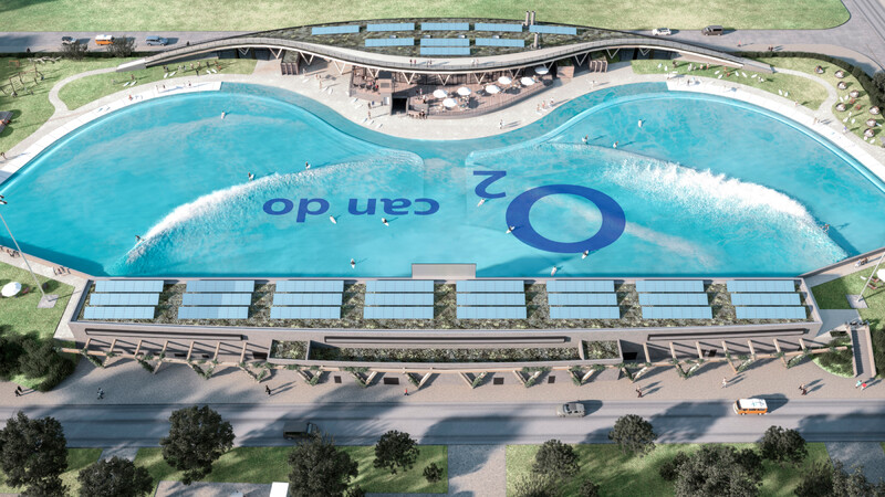 Visualisation of the entire wave pool of o2 SURFTOWN MUC from above