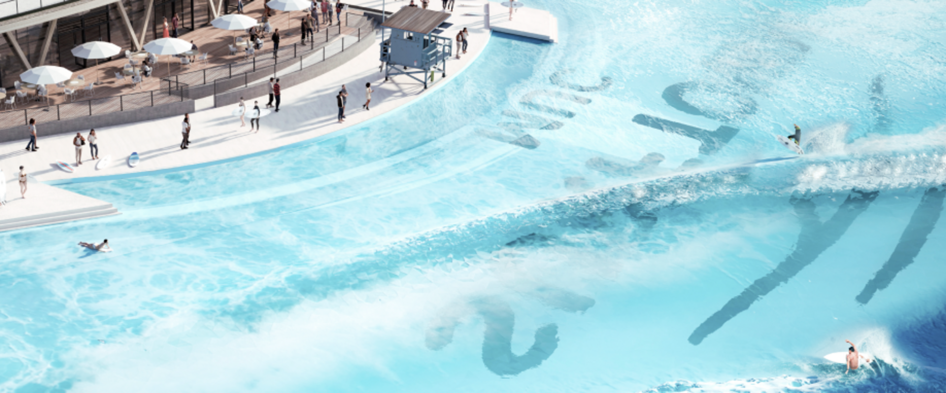 Wave Pool of o2 SURFTOWN MUC from the bird's eye view