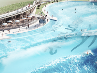 Wave Pool of o2 SURFTOWN MUC from the bird's eye view
