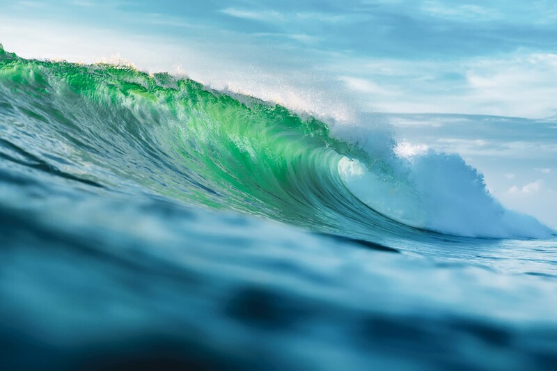 Breaking wave in the sea